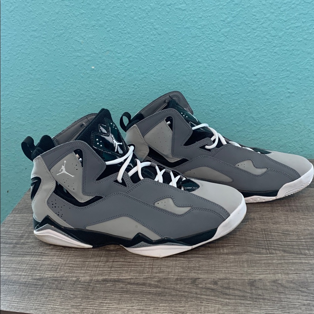 Jordan Athletic Shoes in Black, Gray, and White